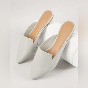 SHEIN Faux Leather Notched Slip-On Mules